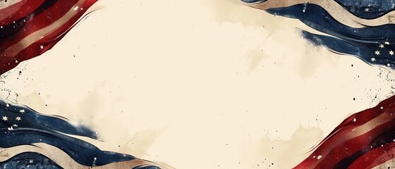 Design a border with a vintage American flag draped design for a Fourth of July event program