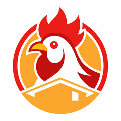 Chicken logo. Farm animal symbol or label vector