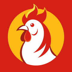 Chicken logo. Farm animal symbol or label vector