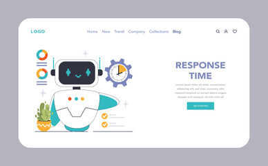 Efficient Chatbot web or landing. A robotic assistant optimal response