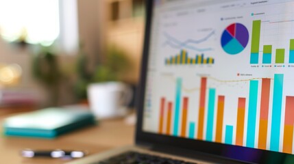 Digital graph with different colored segments on a computer screen, indicating market share analysis.