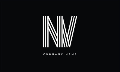 NV, VN, N, V Abstract Letters Logo Monogram