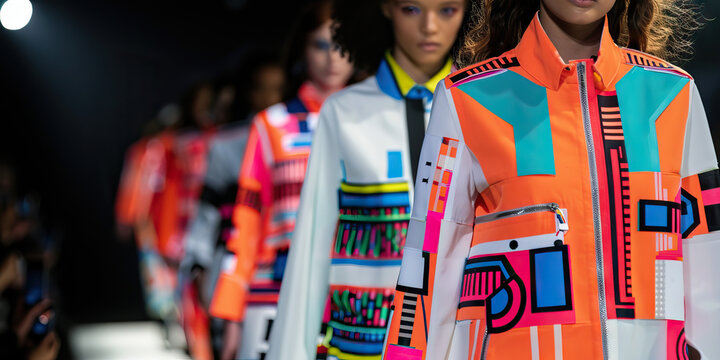 Cyberchic Strides: Fashion Forward Models Embrace Their Techie Sides with Stylish Swagger