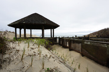 Gazebo on the Atlantic Ocean in the Outer Banks North Carolina