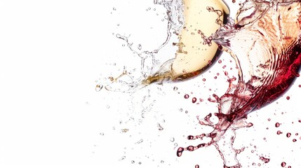 Naklejka premium Red and white wine splash with copy space