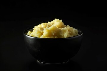 Warm and inviting dish of mashed potatoes with melted butter and thyme