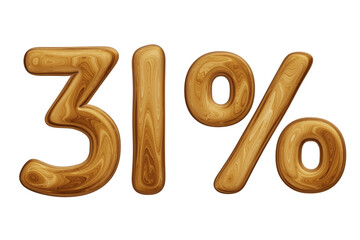 Wooden 31 percent for sale, discount, promotion and business concept 