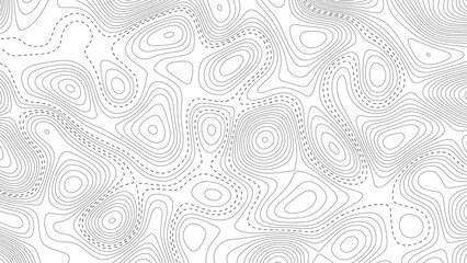 Pattern with lines and dots The stylized height of the topographic map contour in lines and contours isolated on transparent. 
