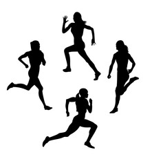 Girl doing running activity vector