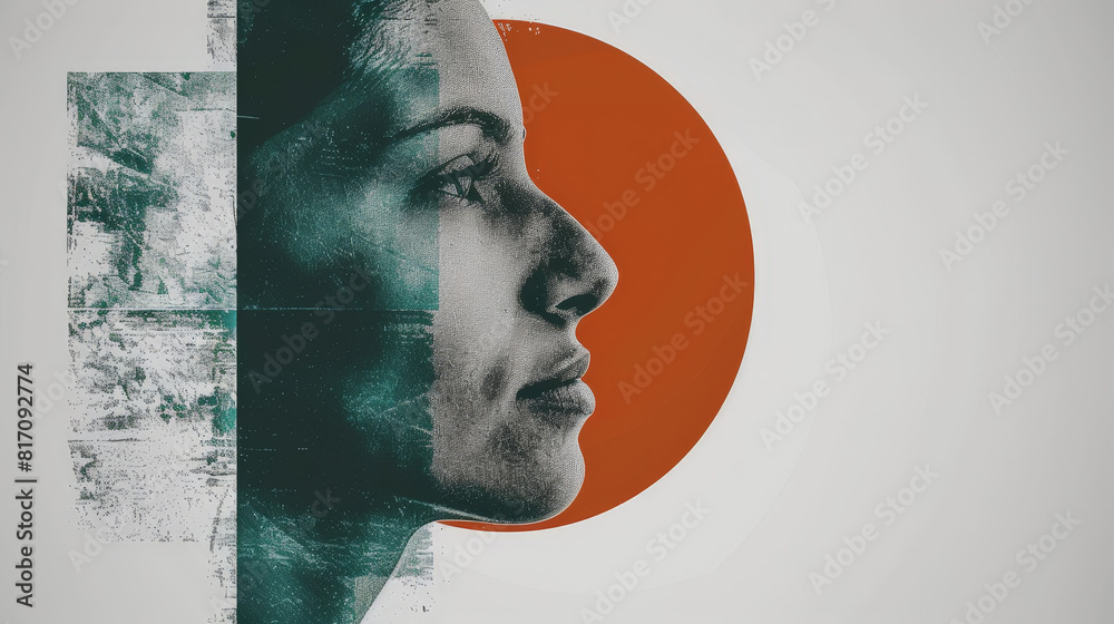 Poster a womans face is shown in close-up, with the sun shining brightly in the background. the womans feat