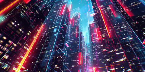 Neon Dreams and Digital Dusk: A Cyberpunk Metropolis Aglow