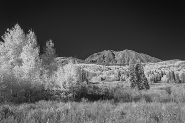 Infrared 850nm of landscape mountains in Colorado	