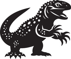 Angry Gila Monster silhouette vector on white background.