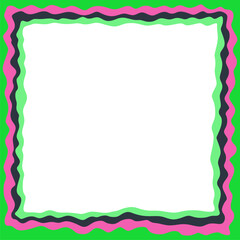 Abstract frame shape vector design green, pink and white color for web banner image or picture and text copy space.