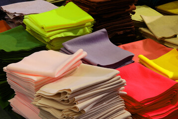 variety of many felt fabric pieces for making clothes and hobby items on sale at the wholesale...