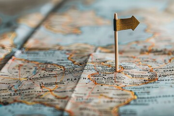 A close up of pin on a map