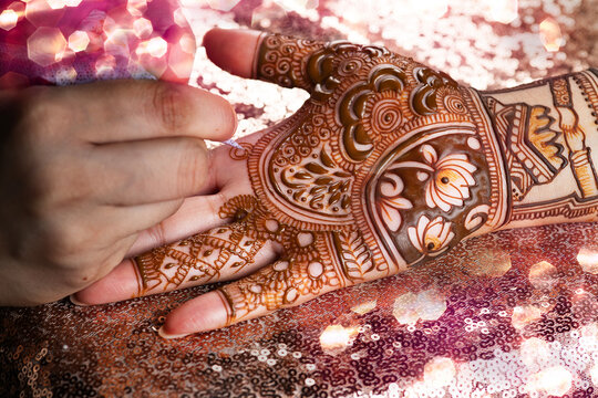 Henna tattoo on hands