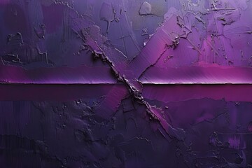 Purple paint on a purple wall with a cross