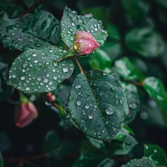 Of course! Here are 20 prompts for stock photos related to water droplets on flowers and leaves