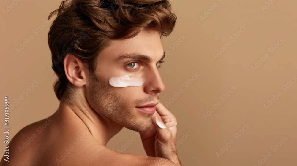 Poster Gentleman with Facial Skincare Cream