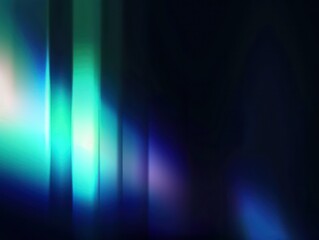 wallpaper of a abstract green, blue blurred stripes and light azure with a dark background