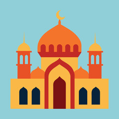 Mosque Vector Eid Mubarak Mosque