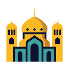 Mosque Vector Eid Mubarak Mosque