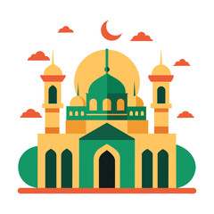 Mosque Vector Eid Mubarak Mosque