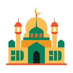 Mosque Vector Eid Mubarak Mosque