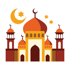 Mosque Vector Eid Mubarak Mosque