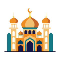 Mosque Vector Eid Mubarak Mosque