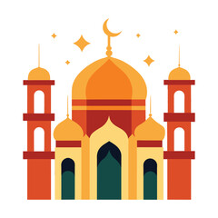 Mosque Vector Eid Mubarak Mosque