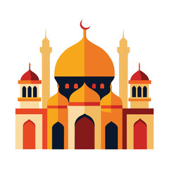 Mosque Vector Eid Mubarak Mosque