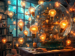 Erfinderwerkstatt: Ideenmaschine mit Lampen 
