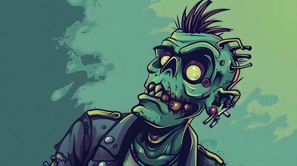 Cartoon crawling zombie. Vector clip art illustration with simple gradients