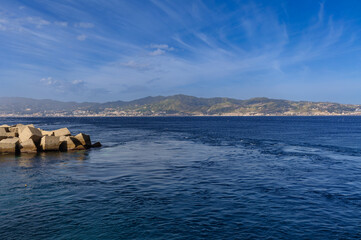 Naklejka premium View of the Strait of Messina