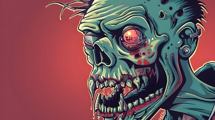Cartoon crawling zombie. Vector clip art illustration with simple gradients