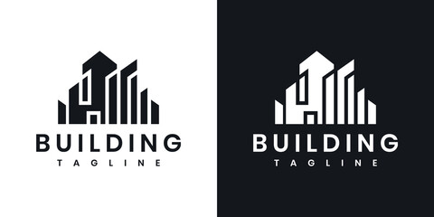 Fototapeta premium Abstract real estate building logo design vector illustration concept