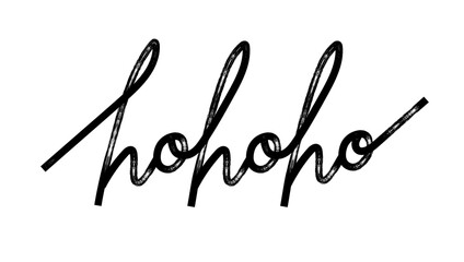 Ho Ho Ho hand drawn Christmas lettering phrase.  Creative calligraphy for Holiday greeting cards, banner. Modern marker lettering