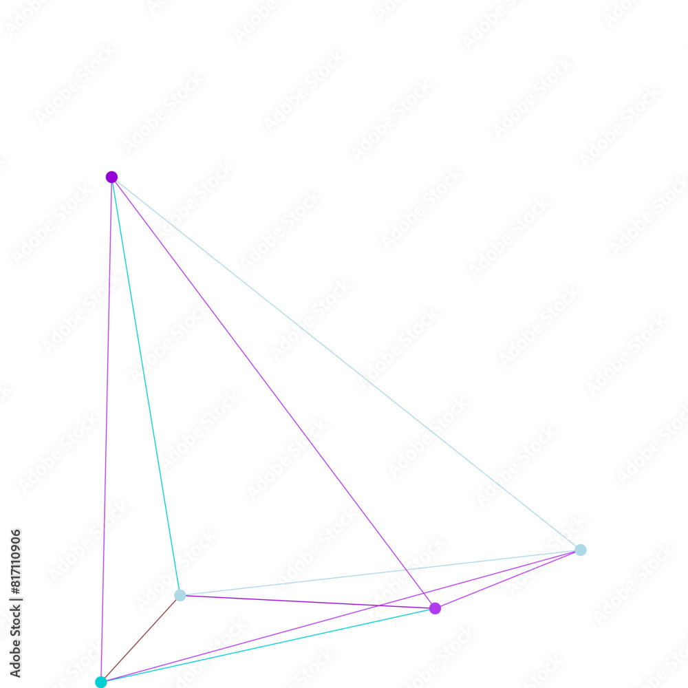 Wall mural an abstract isolated futuristic node network connection design element.