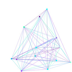 An abstract isolated futuristic node network connection design element.