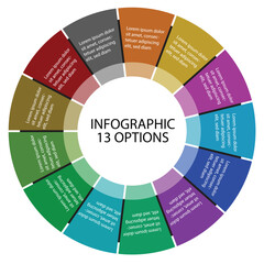 Obraz premium 13 point infographics or 13 options infographics