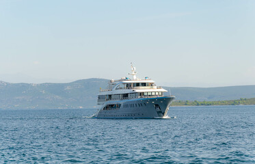 sea yacht on the background of islands