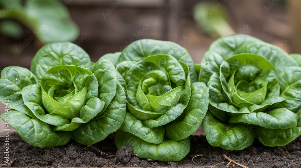 Wall mural Fresh Green Lettuce Growing in the Garden