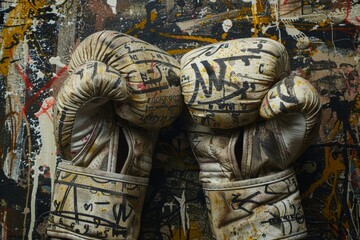 Cultural Fusion in Boxing: Calligraphic Scripts on Boxer's Hand Wraps in Artistic Representation