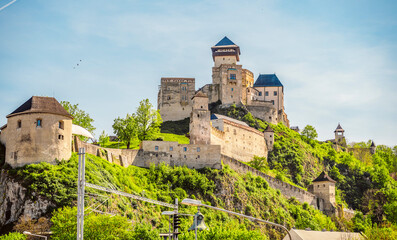 Fototapeta premium Trencin Castle in Trencin city in western Slovakia.