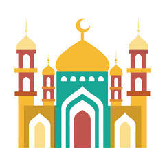 Mosque Vector Eid Mubarak Mosque
