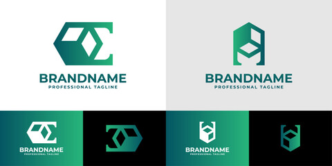 Letter E, M, W, number 3 or Sigma Box Logo, suitable for any business related to box with letter E, M, W or number 3