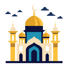 Mosque Vector Eid Mubarak Mosque
