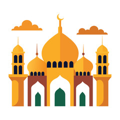 Mosque Vector Eid Mubarak Mosque
